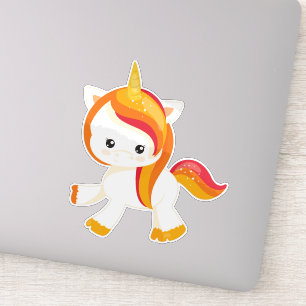 Adesivo Unicórnio Bonito, Pequeno Unicórnio, Mágico, Leite