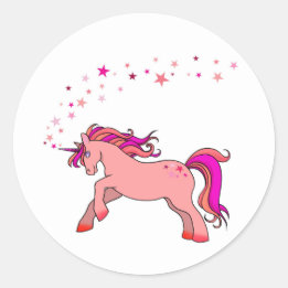 Adesivo Unicórnio com Stars Round Sticker