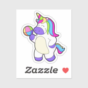 Adesivo Unicórnio com Voleibol