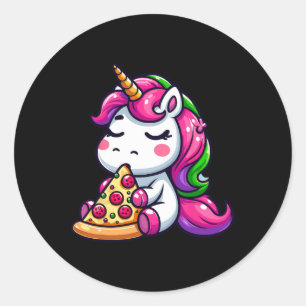 Adesivo Unicórnio Comendo Pizza Margherita Refeição Foodie