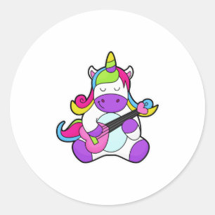 Adesivo Unicórnio como Músico com Violão