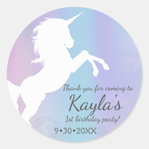 Adesivo Unicórnio, cores de algodão doce, personalizado