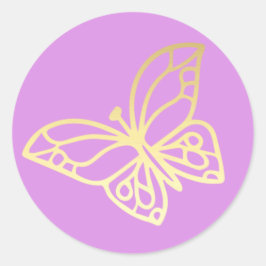 Adesivo Unicórnio da Borboleta do Jardim 1 Dourado