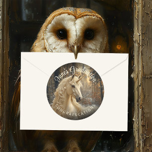 Adesivo Unicórnio da Floresta Nevada Pônei Encantado Sépia