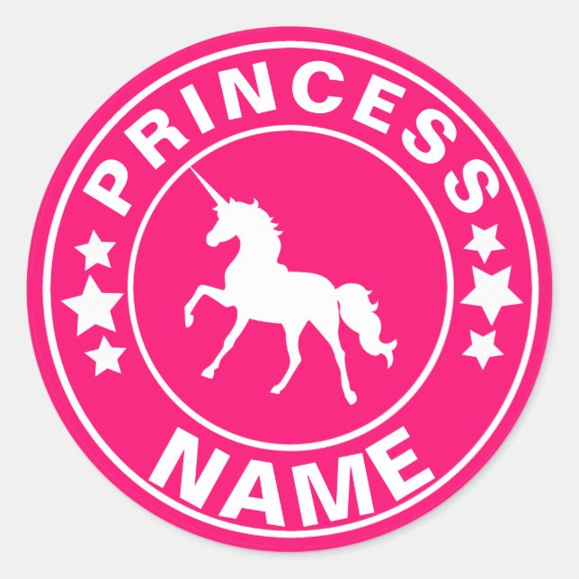 Adesivo Unicórnio da princesa de nome personalizado Rainbo (Frente)