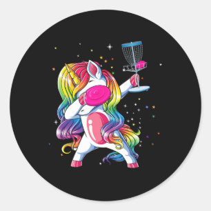Adesivo Unicórnio Dabbing Jogador de Golfe de Disco Amante