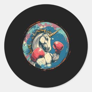 Adesivo Unicórnio de Boxe Com Luvas de Boxe Kickboxing Fof