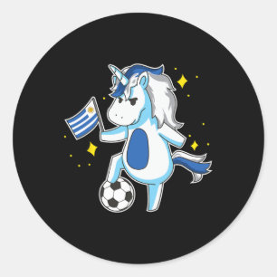 Adesivo Unicórnio de Futebol Design de Camisa do Uruguai P