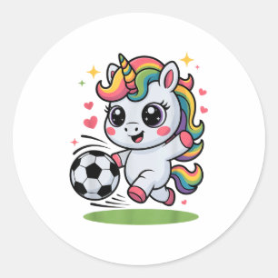 Adesivo Unicórnio de Futebol Engraçado Só Menina que Ama J