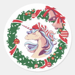 Adesivo Unicórnio de Natal Mágico