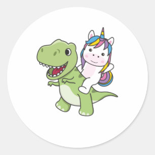 Adesivo Unicórnio Difunde Trex Cute Dinossaur Com Unicór