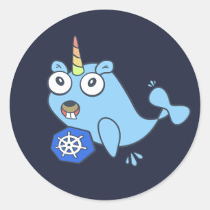 Adesivo Unicórnio Docker de gopher Golang com Kubernetes