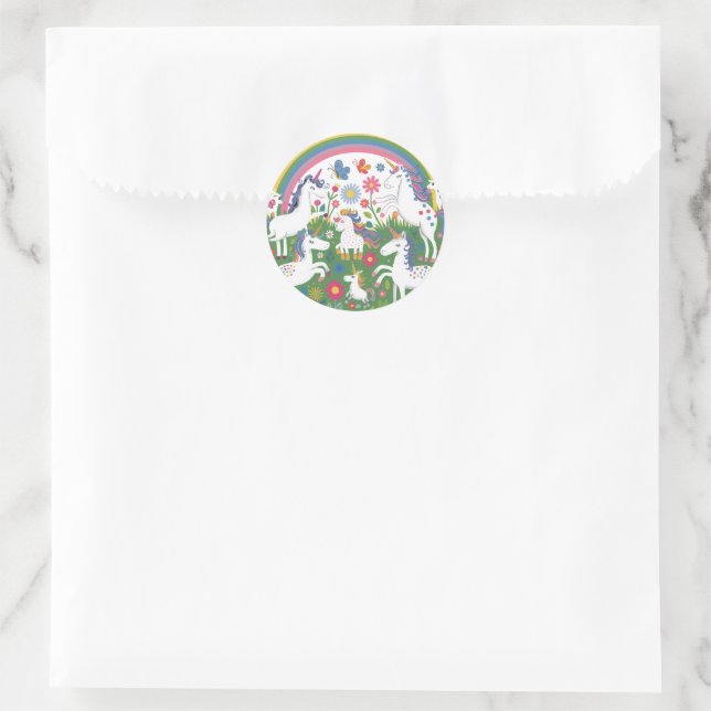 Adesivo Unicórnio e arco-íris (Bolsa)