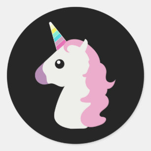Adesivo Unicórnio Emoji (fundo preto)