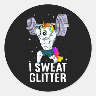Adesivo Unicórnio Eu Suei Glitter Engraçado Homens De Trab