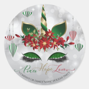 Adesivo Unicórnio Festivo Enfrenta Paz Esperança e Amor
