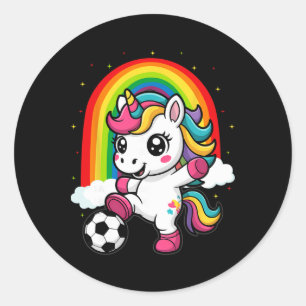 Adesivo Unicórnio Fofo Jogando Futebol _1