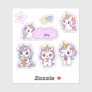 Adesivo Unicórnio Fofo Personalizado