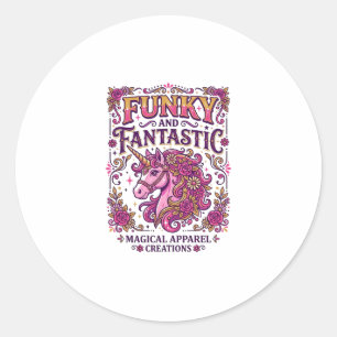 Adesivo Unicórnio Funky e Fantástico Design Stylish Zazzle