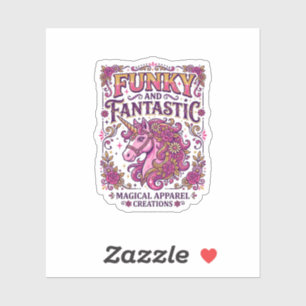 Adesivo Unicórnio Funky e Fantástico Design Stylish Zazzle