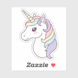 Adesivo Unicórnio Gradiente do Arco-Íris Cute