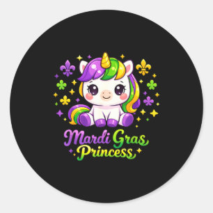 Adesivo Unicórnio Kawaii Princesa do Mardi Gras Unicórnio