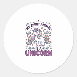 Adesivo Unicórnio Meu Animal Espiritual É um Unicórnio Tip