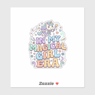 Adesivo Unicórnio Na Minha Era de Garota Mágica Kawaii Ade