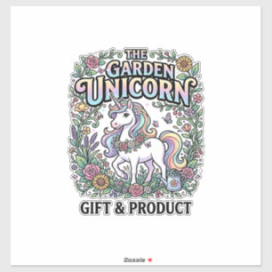 Adesivo Unicórnio O Unicórnio do Jardim Comercial Vetorial