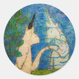 Adesivo Unicórnio Olhando sua Reflexão em um Lago