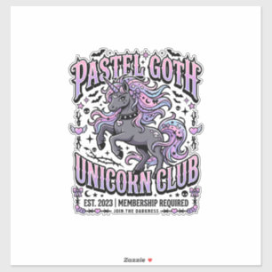 Adesivo Unicórnio Pastel Goth Unicórnio Clube Comercial Ad