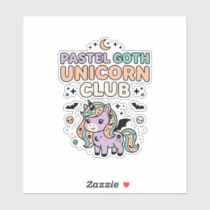 Adesivo Unicórnio Pastel Goth Unicórnio Clube Gráfico Mode