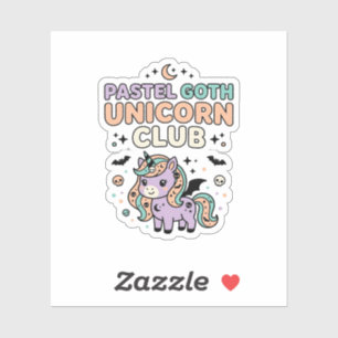 Adesivo Unicórnio Pastel Goth Unicórnio Clube Gráfico Mode