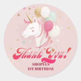 Adesivo Unicórnio primeiro aniversario mágico