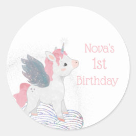 Adesivo Unicórnio Rosa com Colchões Unicórnicos