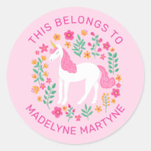 Unicórnio Rosa Pertence A Uma Escola Personalizada