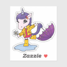 Unicórnio Rosa Simples e Bonito no Raincoat