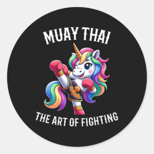 Adesivo Unicórnio Tailandês Fofo de Muay Thai - Kickboxing