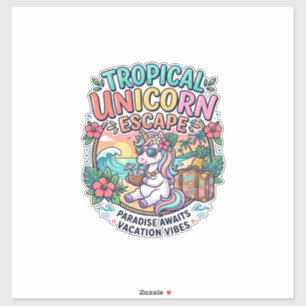 Adesivo Unicórnio Tropical Unicórnio Escape POD Pronto POD