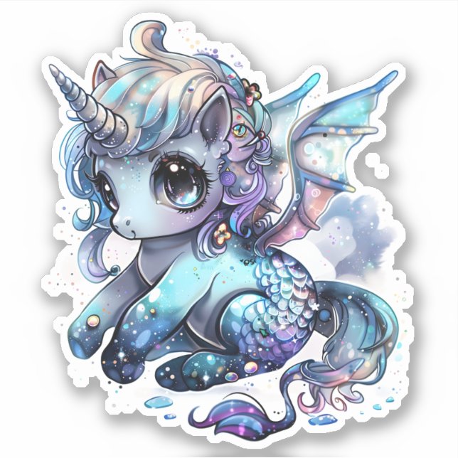 Adesivo Unicórnio, Vinheta-Vinil De Corte Personalizado (Frente)