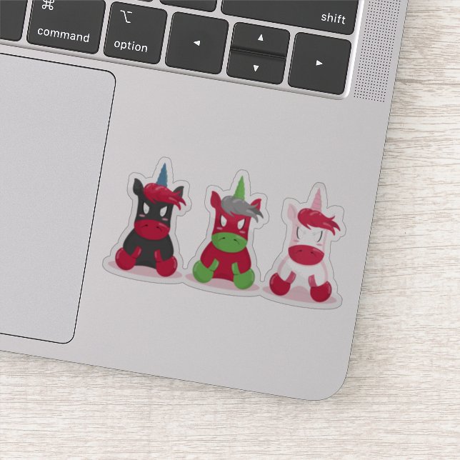 Adesivo Unicórnios zangados (Detalhe)