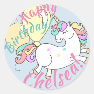 Adesivo Unicornt Birthday Stickers Personalizados