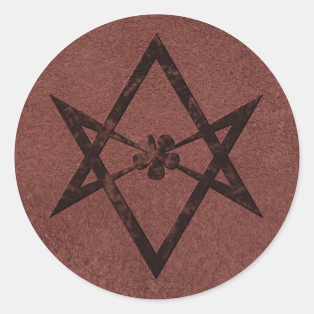 Adesivo Unicursal Hexagram - Símbolo Télico do Couro Verme (Frente)