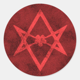 Adesivo Unicursal Hexagram (Textura Vermelha)