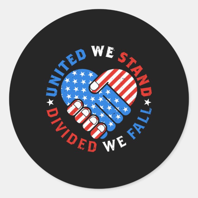 Adesivo Unida Nós Estamos Divididos Nós Caímos A bandeira  (Frente)