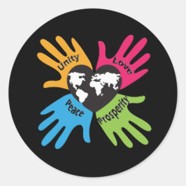 Adesivo Unidade, Amor, Paz, Prosperidade