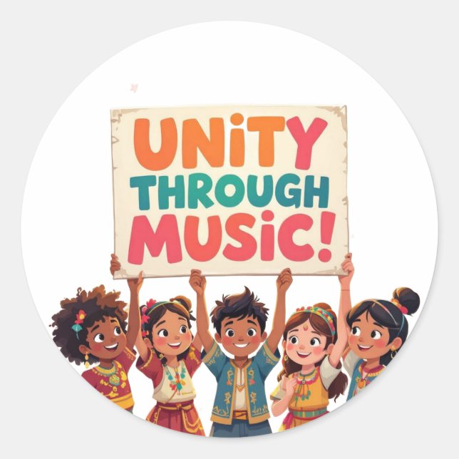 Adesivo Unidade através da música (Frente)