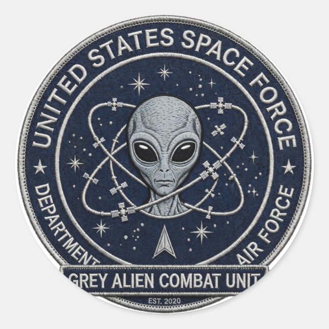 Adesivo Unidade de Combate de Alien Cinza (Frente)