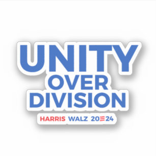 Adesivo Unidade sobre Divisão - Harris Walz 2024