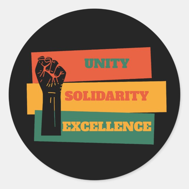 Adesivo Unidade, Solidariedade, Excelência História Negra  (Frente)